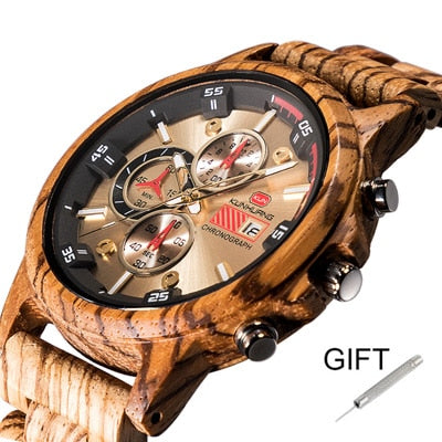 Natural Zebra Wood Wristwatch - The Discount Market