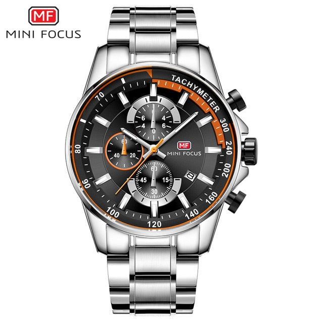 Men's Quartz Stainless Steel Waterproof Chronograph Business Wrist Watch - The Discount Market