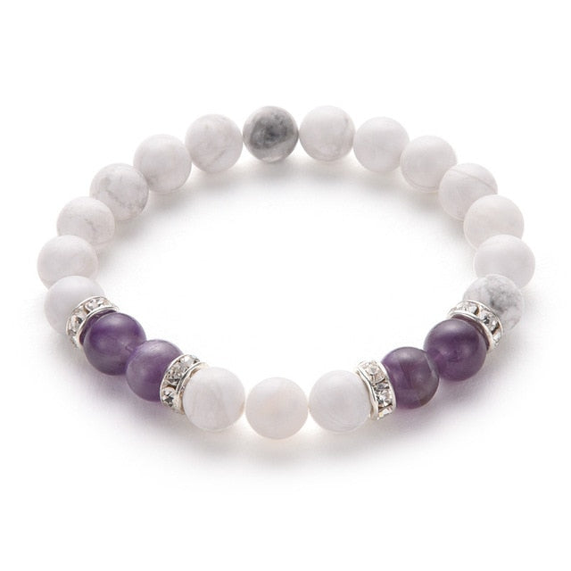 Poshfeel White And Pink Stone Beads Bracelets - The Discount Market