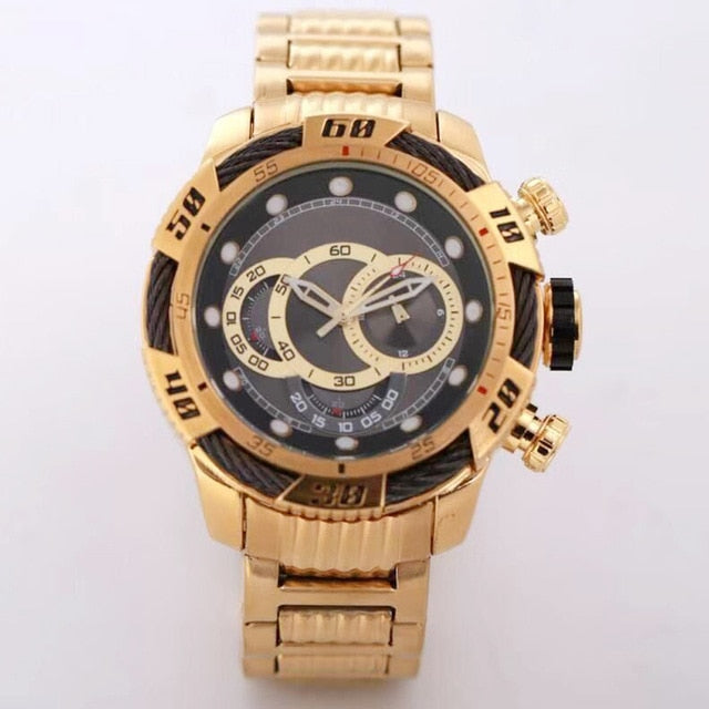 Men's  Golden Quartz Watche - The Discount Market